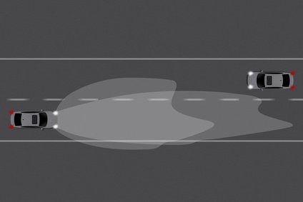 Fahrzeug mit Licht - Fernlicht und Nebellicht